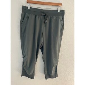 Kyodan Women Olive Green Active Capri Jogger Pants Drawstring Hiking Travel XL
